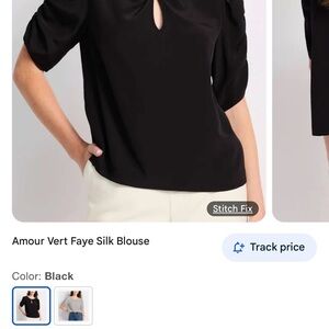Amour Vert Black Keyhole Relaxed Blouse